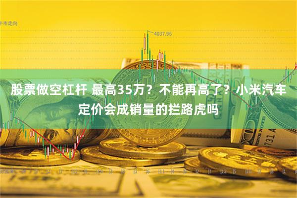 股票做空杠杆 最高35万？不能再高了？小米汽车定价会成销量的拦路虎吗