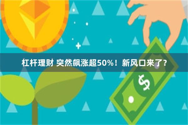 杠杆理财 突然飙涨超50%！新风口来了？